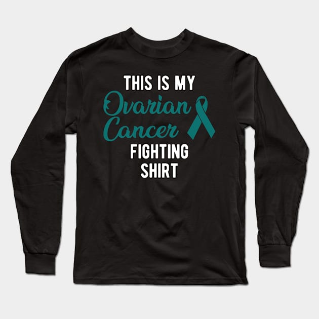 Ovarian Cancer - This is my ovarian cancer fighter shirt Long Sleeve T-Shirt by KC Happy Shop